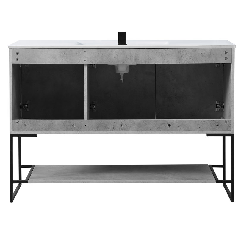 Ensemble de meuble-lavabo simple 48 po Gerard, Gris béton