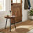 Kuzko Solid Teak Wood Small Side Table, 15" Round