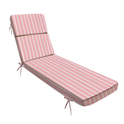  Outdoor Indoor 3'' Lounge Patio Cushion White pink Striped Seamless Vertical stripe White pink Water-Resistant Chaise Lounge Cushion for Chair Patio Furniture Seat Cushion