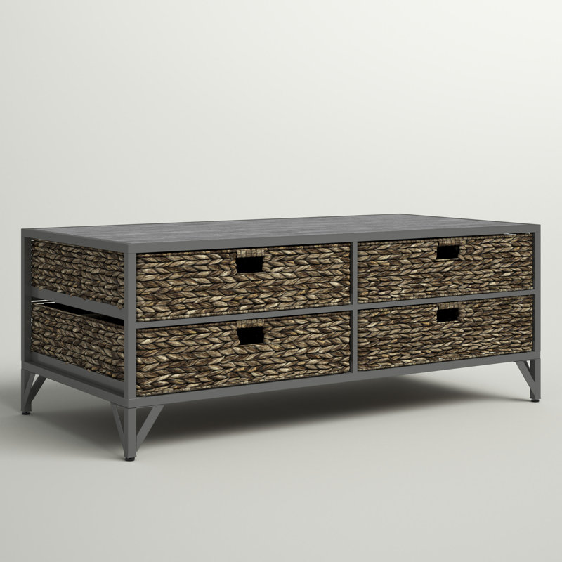 Table basse avec rangement Pensacola, gris
