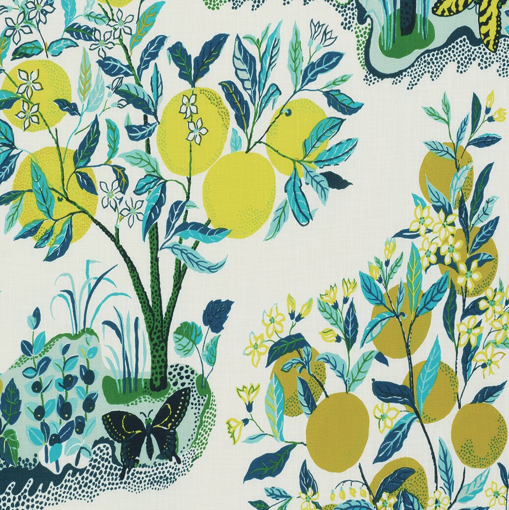 Schumacher Citrus Garden Fabric  Wayfair