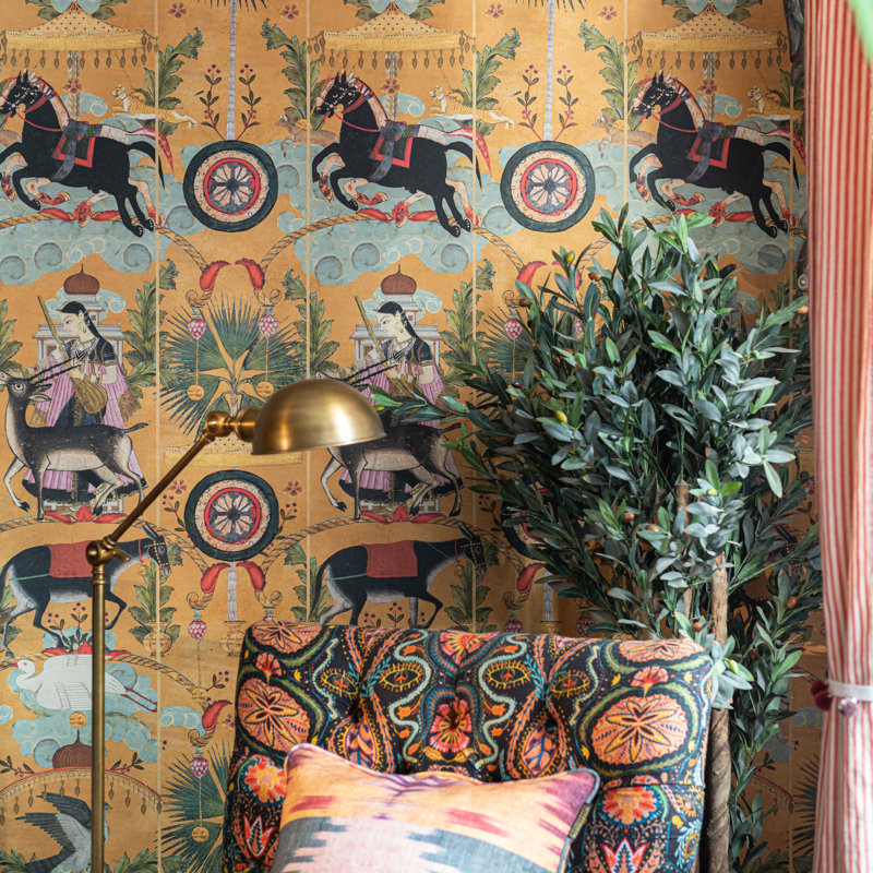 Tales Of Maghreb Wallpaper Roll, Black/Green/Mint/Yellow