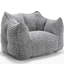 Fauteuil à billes carré gris en chenille, mousse haute résilience pour le salon, la chambre à coucher en chenille et la salle à manger-449516133