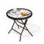 Hicham 17.7 L x 17.7 W Folded Outdoor Side Table with Glass Round Top-2040991141-2065053541