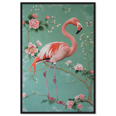 Élégante grue sur toile Flamingo's Art par Art Remedy
