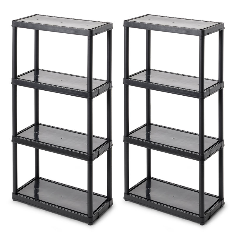 Gracious Living 4 Shelf Fixed Height Light Duty Storage Unit, 48" H x 24" W x 12" D