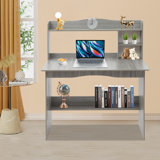 Computer Desk With Bookshelf - 39.37" X 18.9" Desktop Size