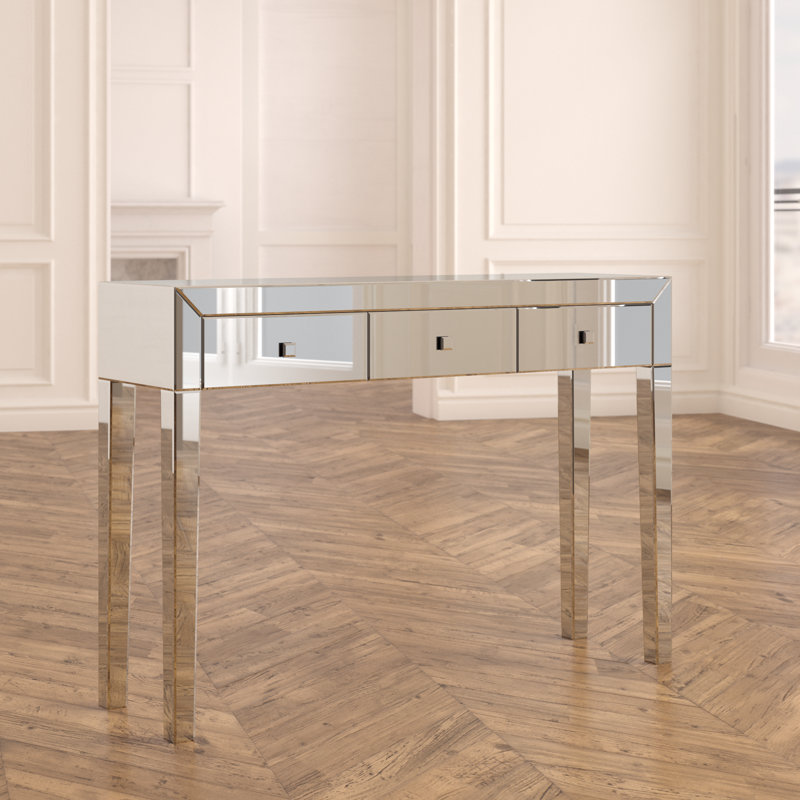 Console Broadbent, Miroir en verre fumé