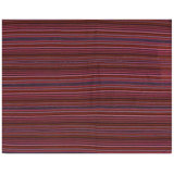 1950s Stripe Multicolor Modern Vintage Turkish Kilim Flatwoven Wool Rug 5'0" x 6'0" Area Rug