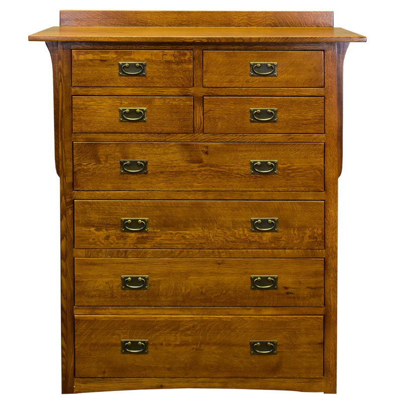 Commode en bois massif 8 tiroirs Racyn