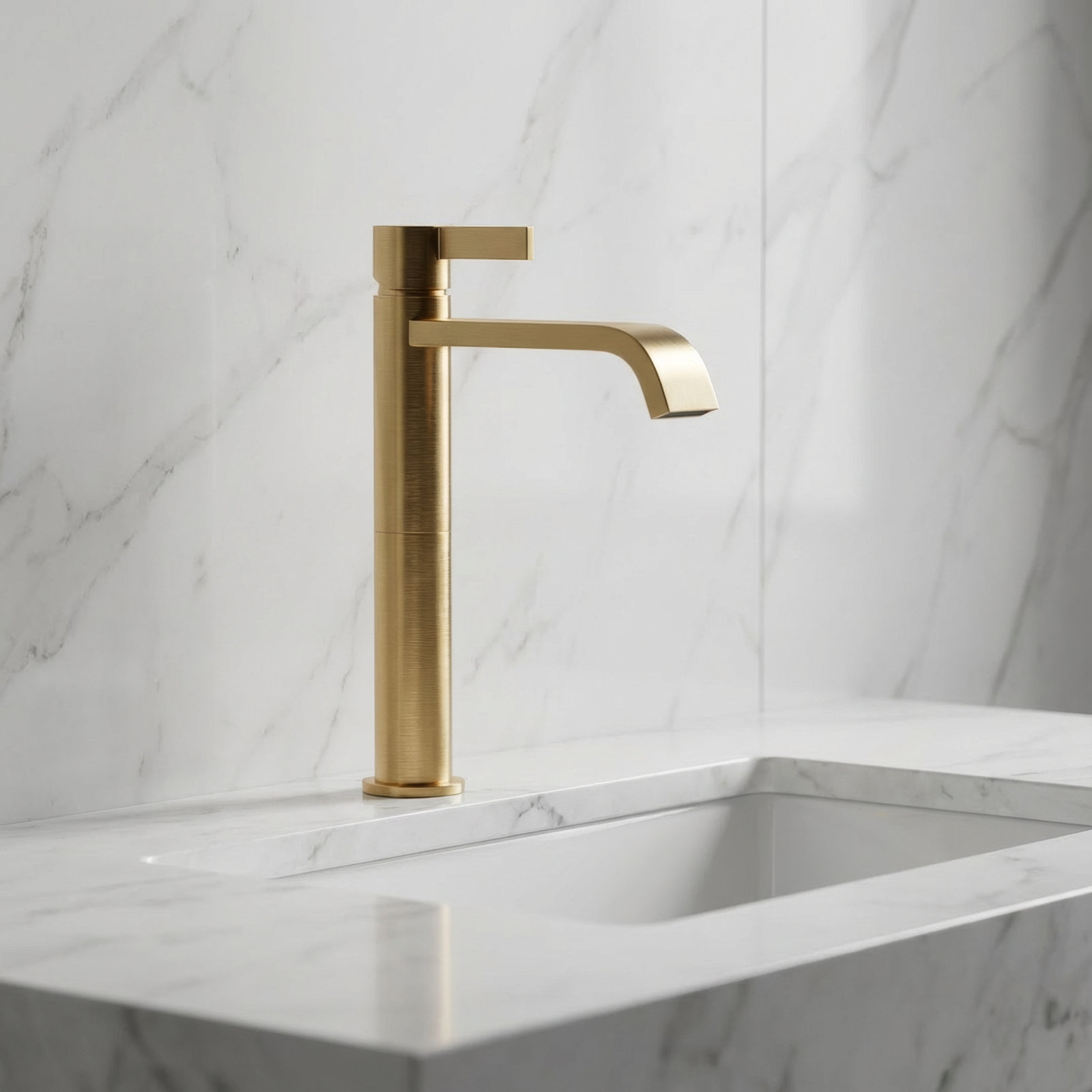 Single-handle Bathroom Faucet, Brushed Gold