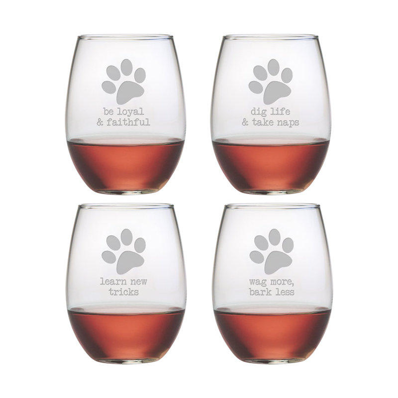 Castille 4 pièces 21 oz. Ensemble de verres à vin sans pied en cristal, Transparent