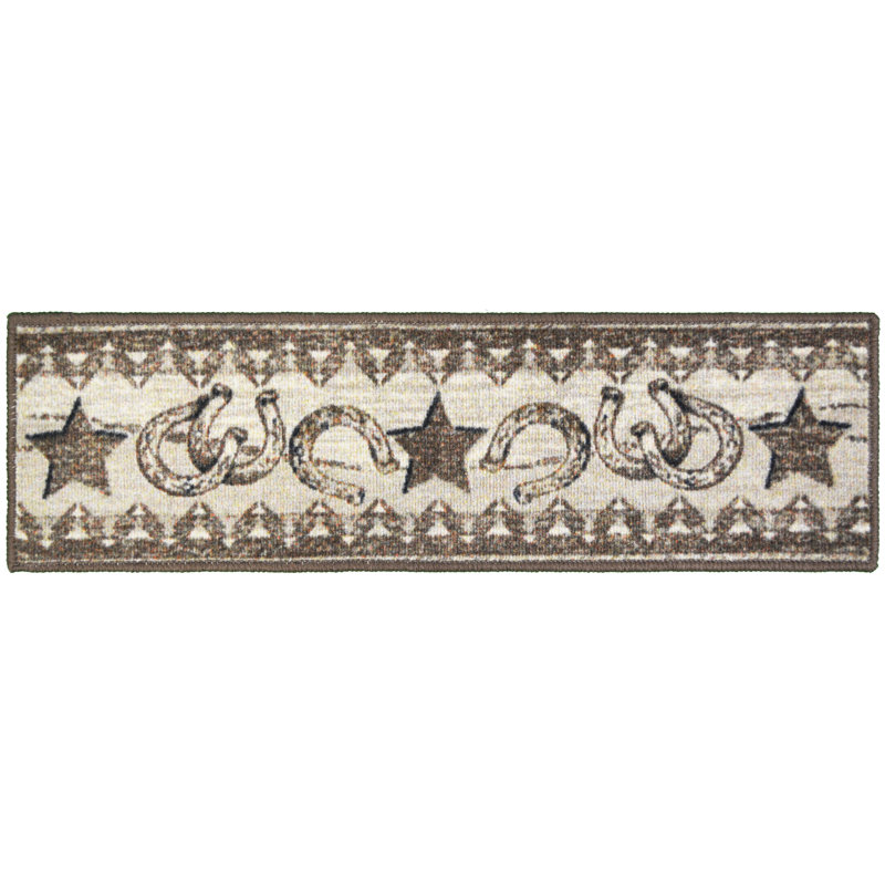 Tapis d'escalier 9 x 30 Cozy Cabin Cowboy, 3 pièces incluses