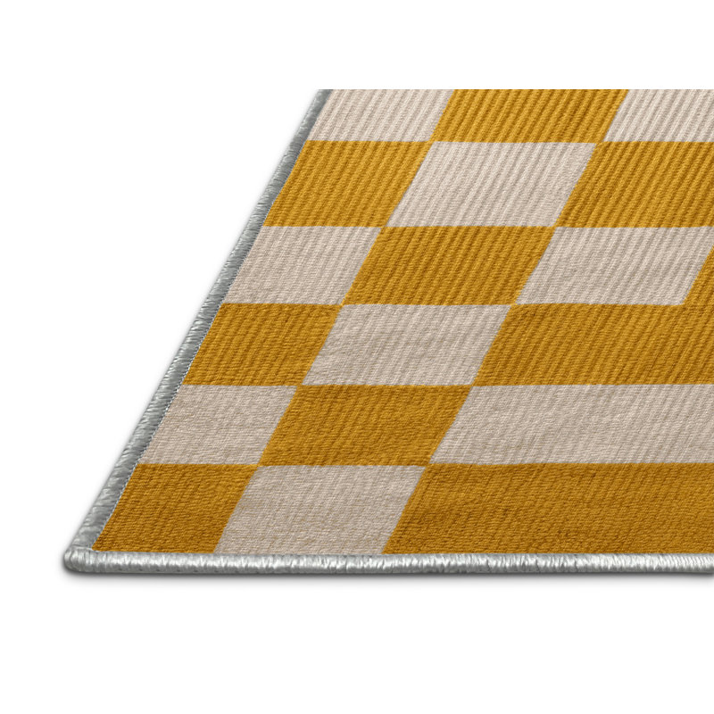 Machine Washable Botanical Brown Area Rug, Square 7'