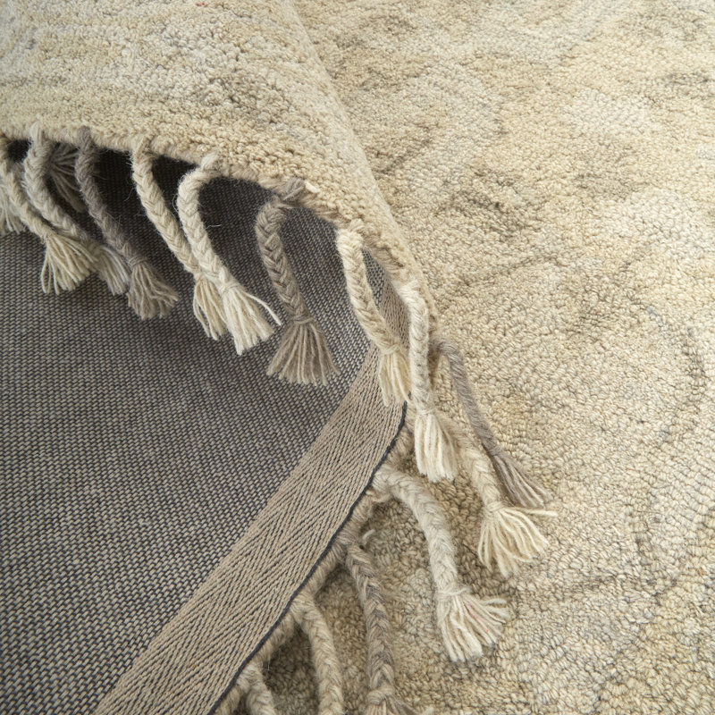 Tapis beige en laine touffeté à la main Arcada, Rectangle 5 pi x 8 pi