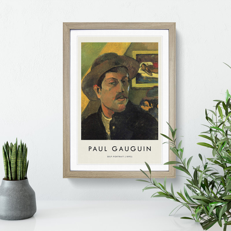 Self Portrait by Paul Gauguin - Picture Frame Painting, 48cm H x 36cm W x 2cm D, Oak