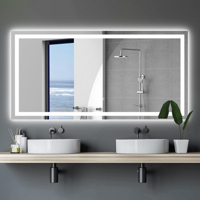 72"36" Bathroom Led Vanity Mirror - Fog, Adjustable Brightness, Transformative Colors, Easy To Install For Use Dimming Available, Color Alterable, Installation