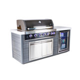 Mont Alpi Artwood Series 6-Burner Stainless Steel Outdoor Kitchen Island + Refrigerator