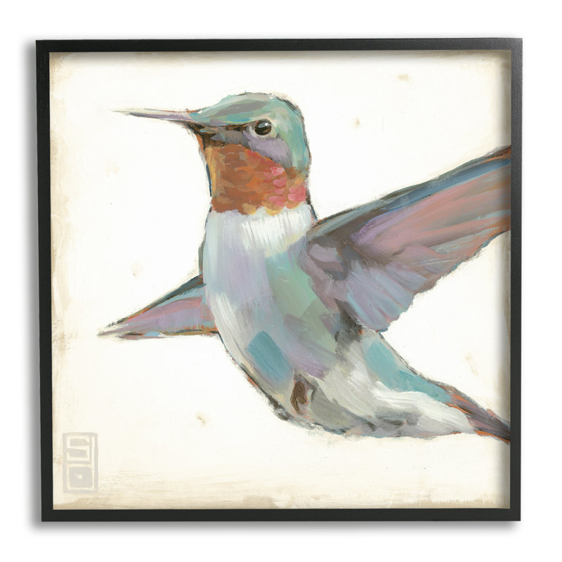 Colibri en vol par Stacy Daguiar, Noir, H 17 po x l 17 po x P 1,5 po