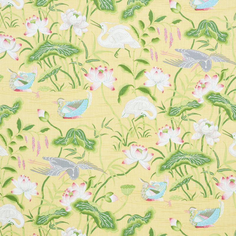Lotus Garden Fabric, Yellow