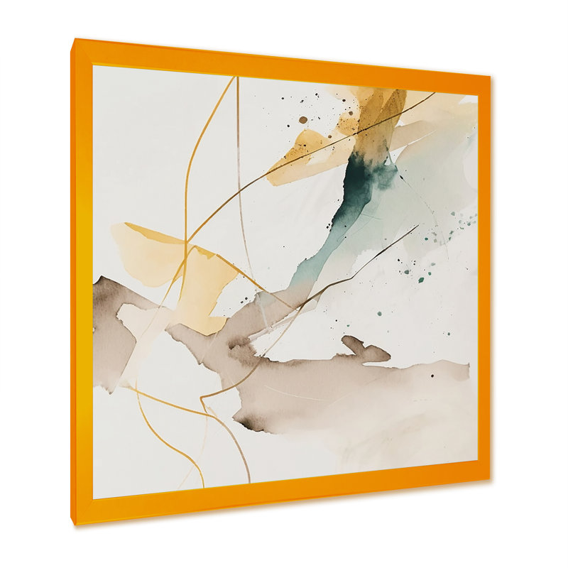 Touched By Mustard - jaune et gris ultime - reproduction d'art sur toile, H 36 po x l 36 po x P 1,5 po
