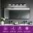  5-Light Matte Black Bathroom Vanity Light With Crystal Glass Shades, LED Wall Sconce Lighting For Bathroom Mirror