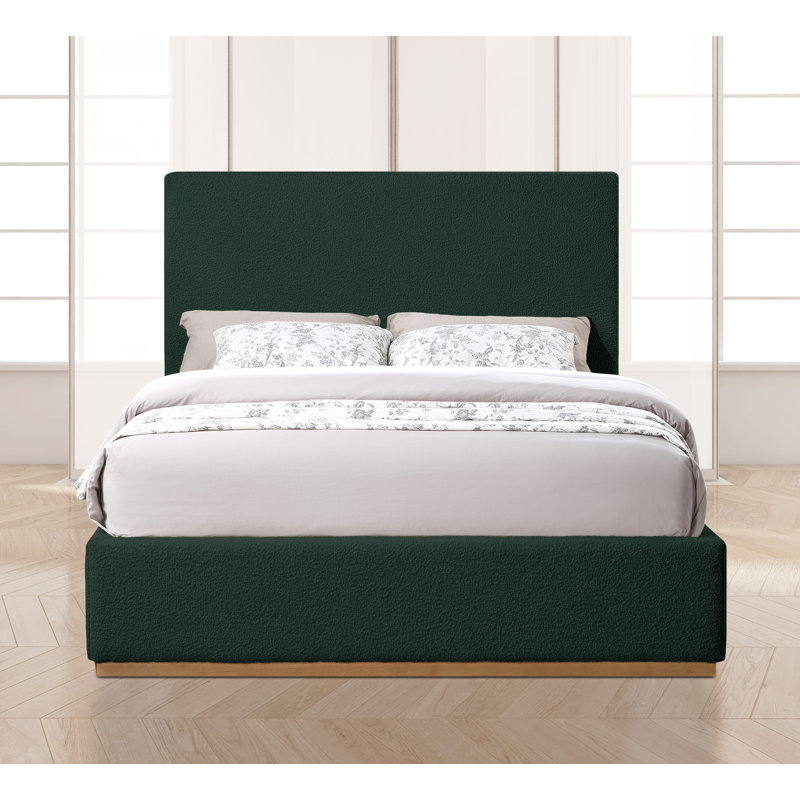 Monaco Piero Boucle Fabric Bed, Green Boucle Fabric, Full