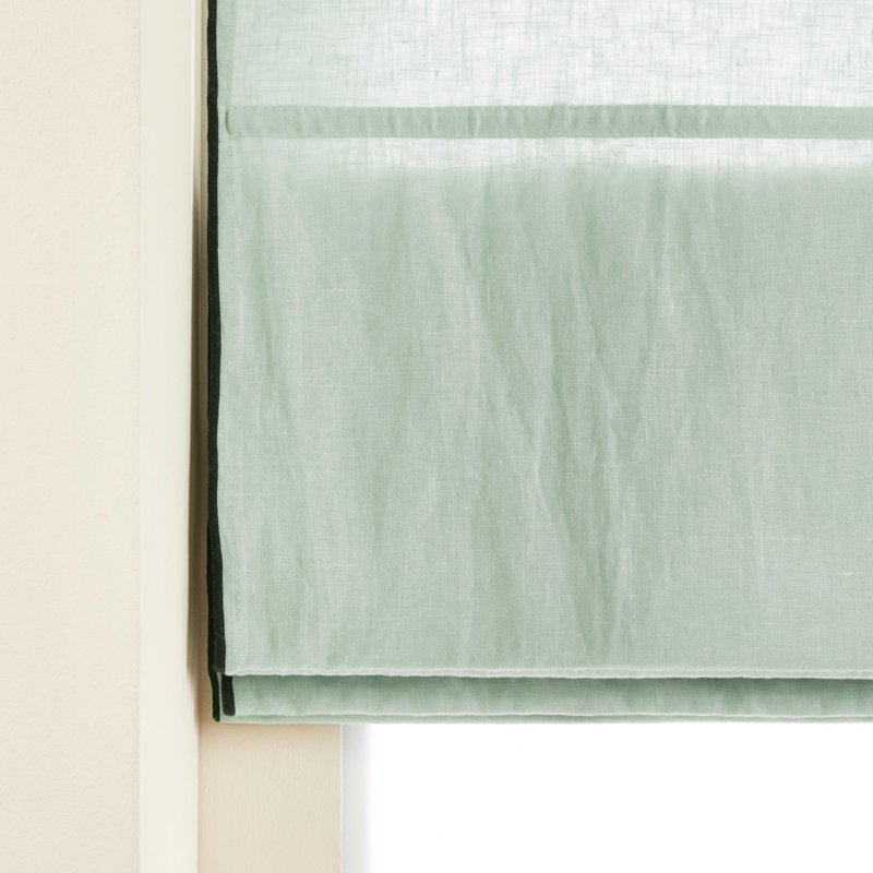Carlina Semi Sheer Roman Blind, Pale Green, 220 cm L x 120 cm W
