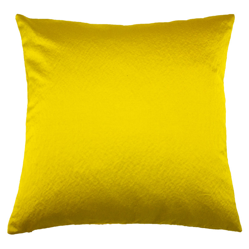 Lippa Square Throw Pillow Cover, Lemon Yellow