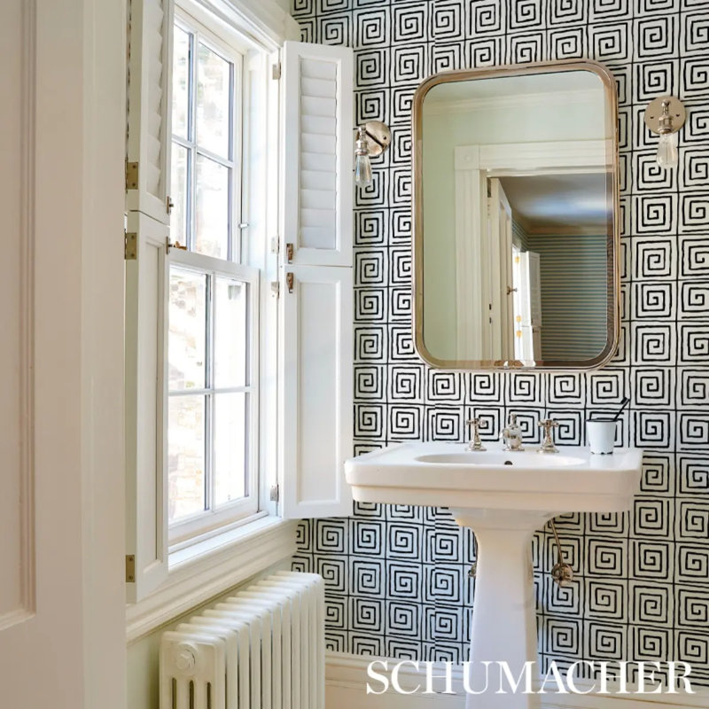 Papier peint Schumacher x Cristina Buckley Trousdale, Noir