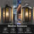 1 - Light 15''H Black and Gold Iron Tempered Glass Outdoor Wall Lantern with Dusk to Dawn