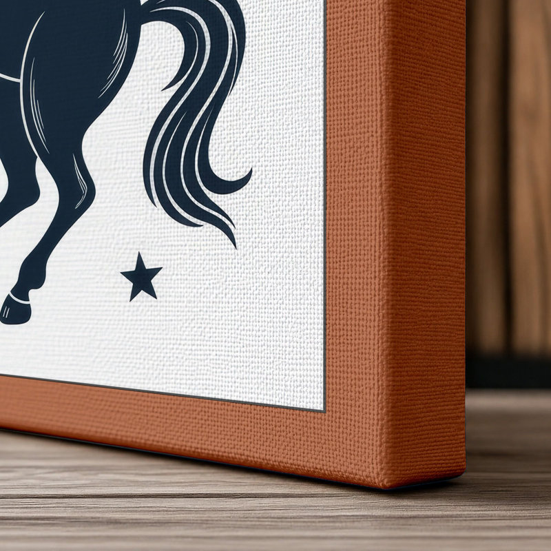 Believing Unicorn Modern 1 Piece Wrapped Canvas Wall Art, 24x16 - 61.0 x 40.6 cm, Terracotta Border