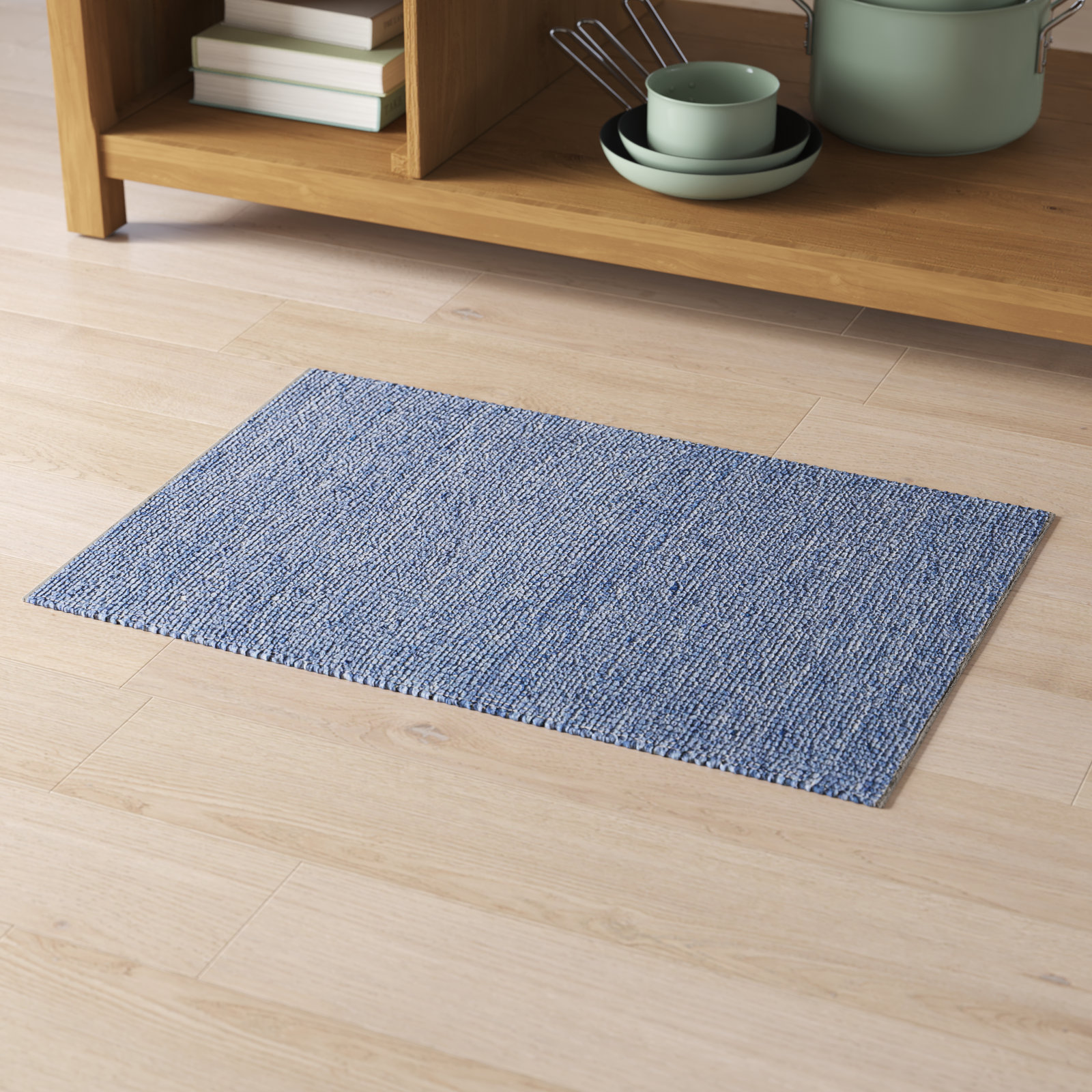 Sana Handmade Blue Rug, Rectangle 2' x 3'