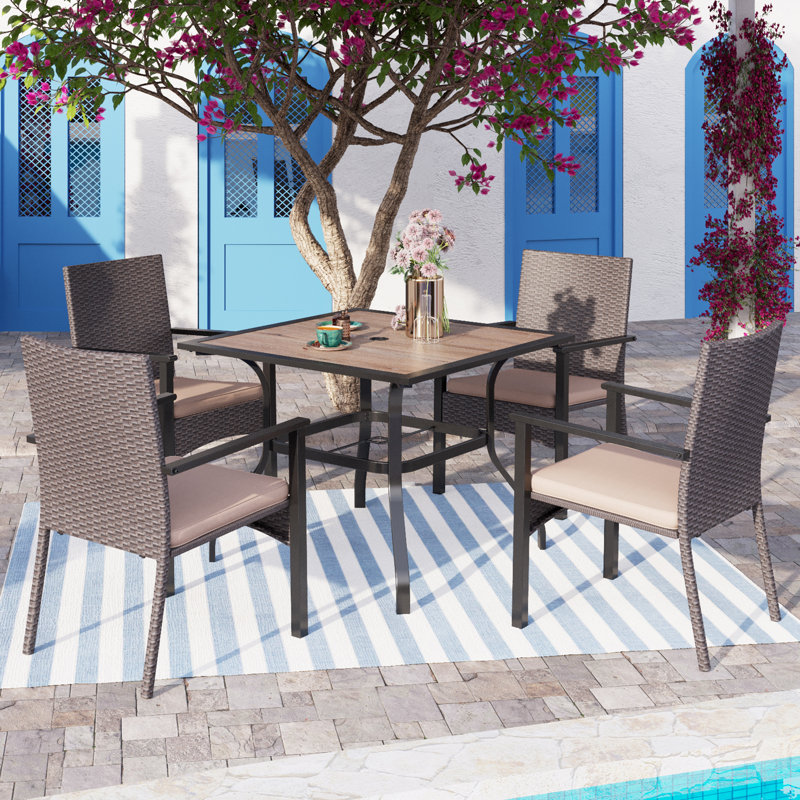 4 - Person Patio Dining Set with, No, None