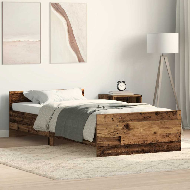 Marlow Home Co. Bed Frame With Headboard And Footboard, European Double (140 x 200cm), Black