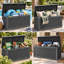 Coffre de rangement extérieur de 350 gallons (1 325 litres), très grand coffre de terrasse en résine résistant aux intempéries avec couvercle verrouillable, capacité de charge maximale de 454 kg (1 000 lb) pour coussins de patio, outils de jardin, accessoires de piscine et équipement de plein air-134100322