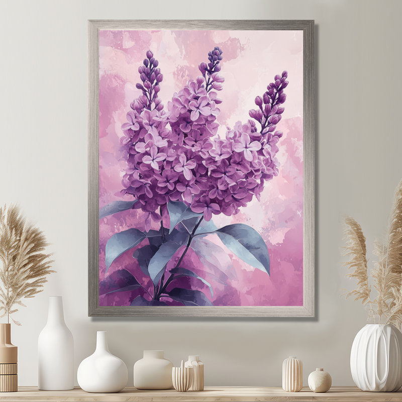 Jaqueline - Art mural sur toile à motif floral, Argent argent, H 32 po x l 24 po, Reproduction encadrée d'une seule photo