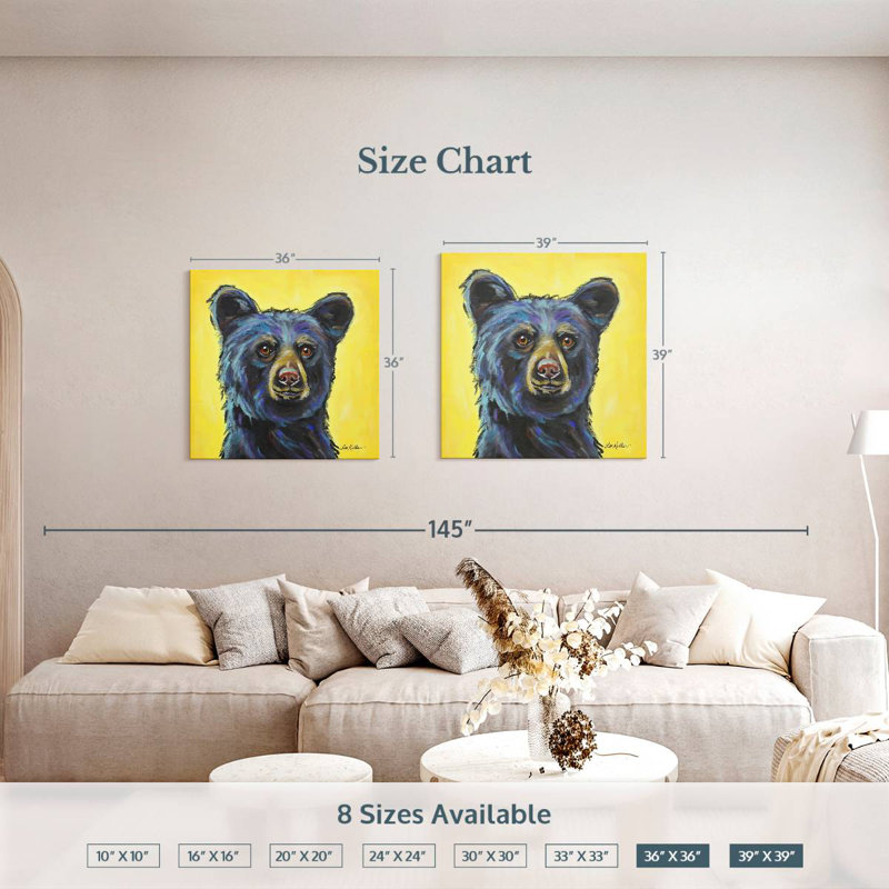 Crowle Black Bear Bernard, 36" H x 36" W
