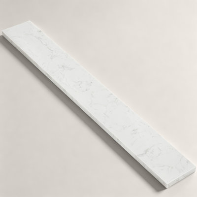 42'' W X 4'' H Engineered Stone Carrara White Backsplash Rectangular Vanity Top Polished Back Splash for Bathroom Countertop