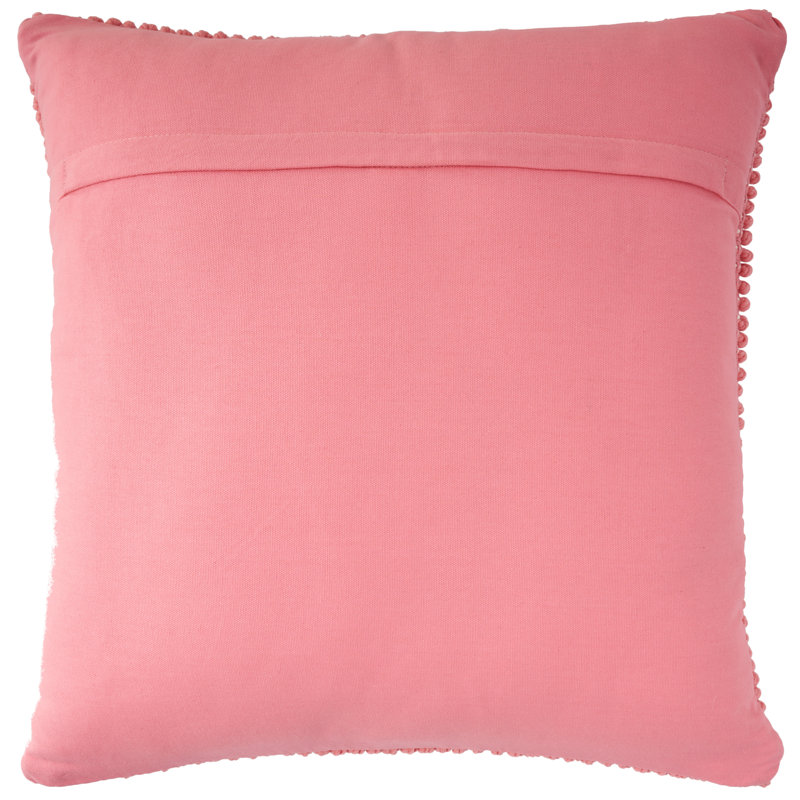 Pink Ivory Cotton Snowflake 20" x 20" Handcrafted Throw Pillow
