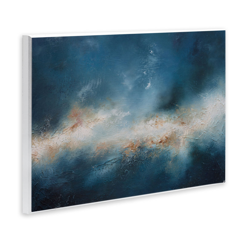  "Beneath the Surface", art abstrait sur bois par Lydia Orange, H 10 po x l 15 po