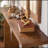 Walnut MDF Console Table 55 Inch Narrow Entryway Sofa Table with Double Support Frame
