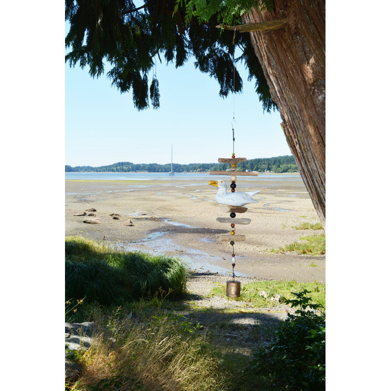 Carillon au vent en bois goéland