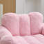 Fauteuil à billes 41 po en fausse fourrure rose avec accoudoirs et anneau de traction, canapé paresseux rembourré en mousse à mémoire de forme avec base antidérapante, facile à nettoyer, sans assemblage, pour la chambre à coucher du salon