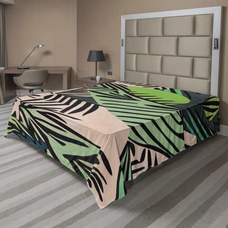 Drap plat moderne de style bohème Ambesonne, Pale Salmon/Charcoal Grey Abstract, Full Flat Sheet