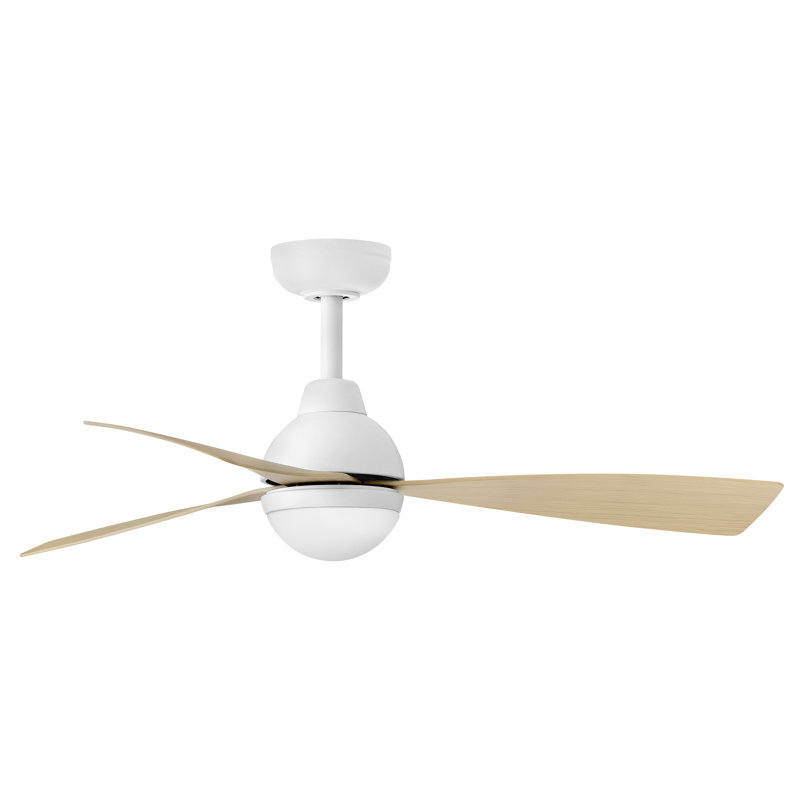 Ventilateur de plafond avec lumières DEL Brona, 44", Blanc mat / naturel