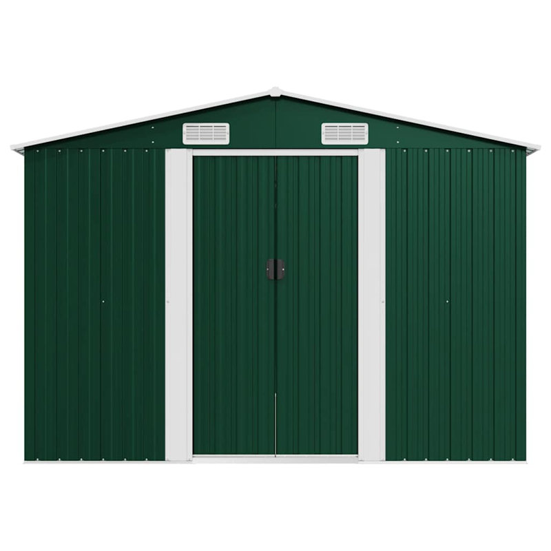 Pamlico 8.43 ft. W x 0 ft. D Metal Traditional Storage Shed, 148.8" W, Green