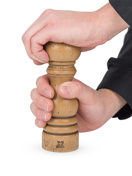 Peugeot Paris Pepper Mill, 7.09" H x 2" W x 2" D, Natural/Antique Gold