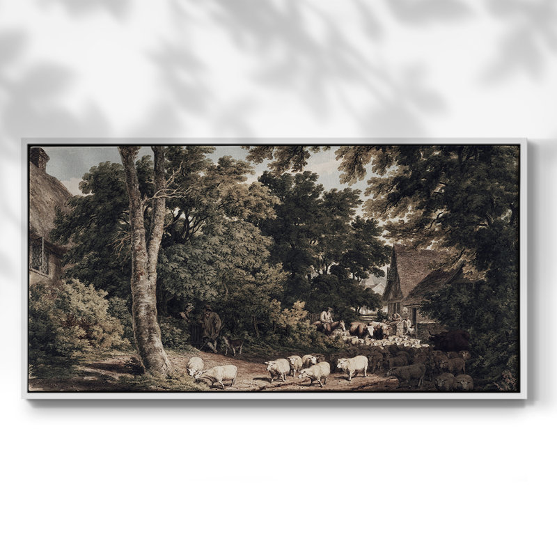 Série paysage - DLV - Toile tendue avec châssis encadré - Prêt à être accroché, H 21 po x l 41 po, Blanc