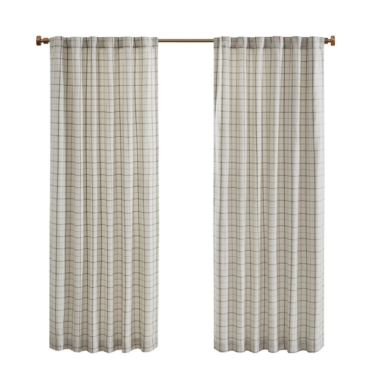 1 panneau de rideau à passants et passe-tringle 50 x 108 po avec doublure en molleton naturel, L 50 po x L 95 po